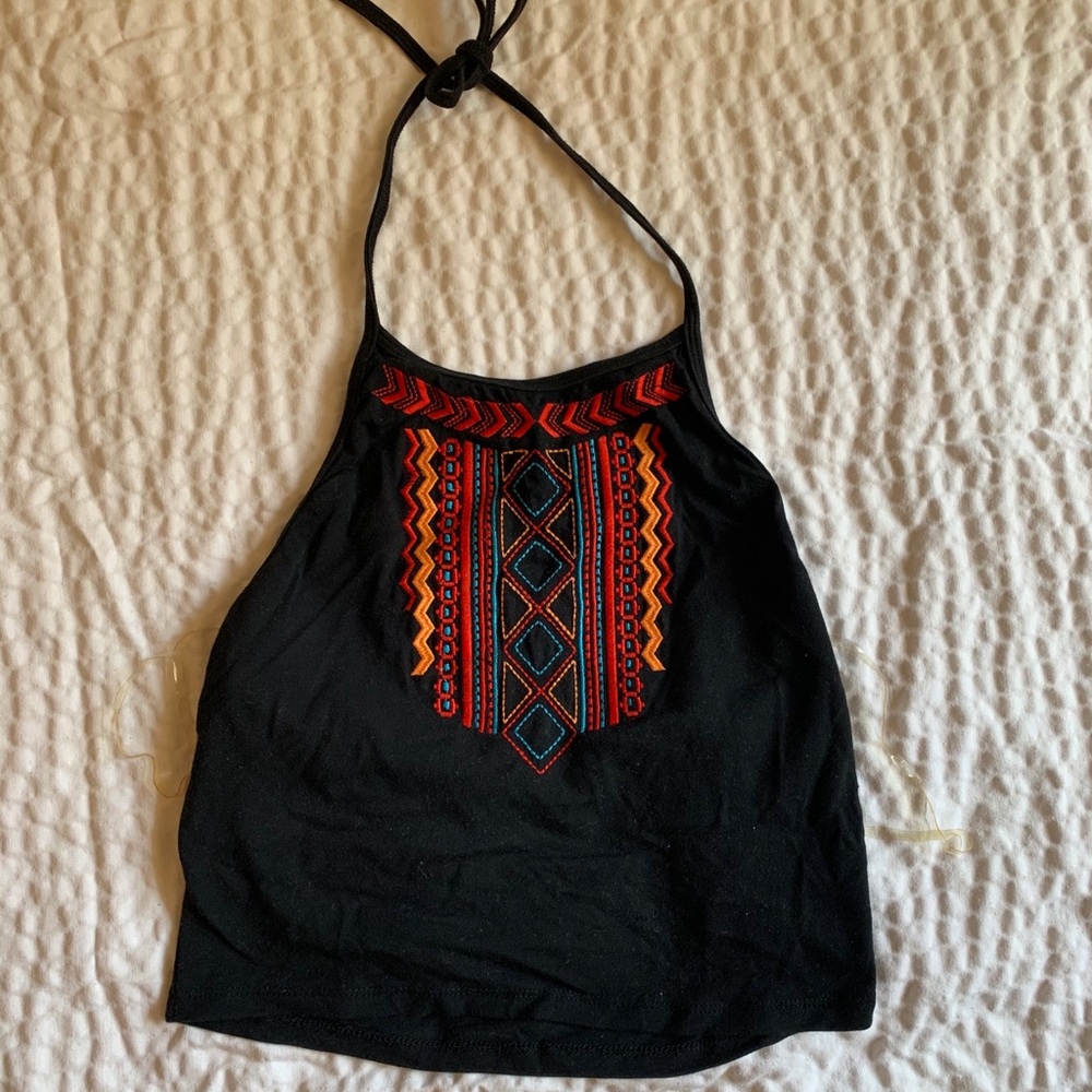 Bear Dance Black Crop Top w/Details